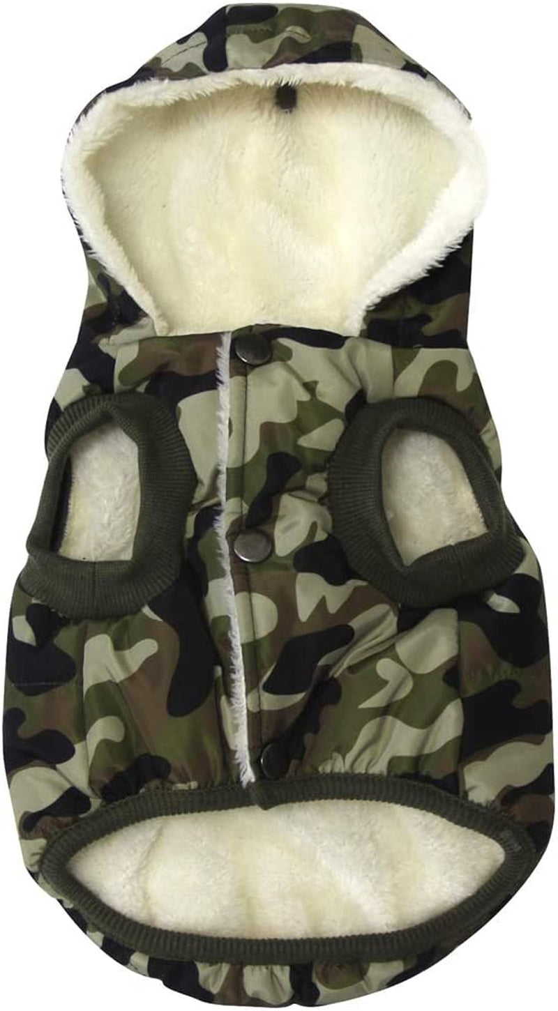 Vecomfy Fleece Lining Extra Warm Dog Hoodie in Winter,Small Dog Jacket Puppy Coats with Hooded,Red S Animals & Pet Supplies > Pet Supplies > Dog Supplies > Dog Apparel Yingxu Green Camo X-Large (Pack of 1) 