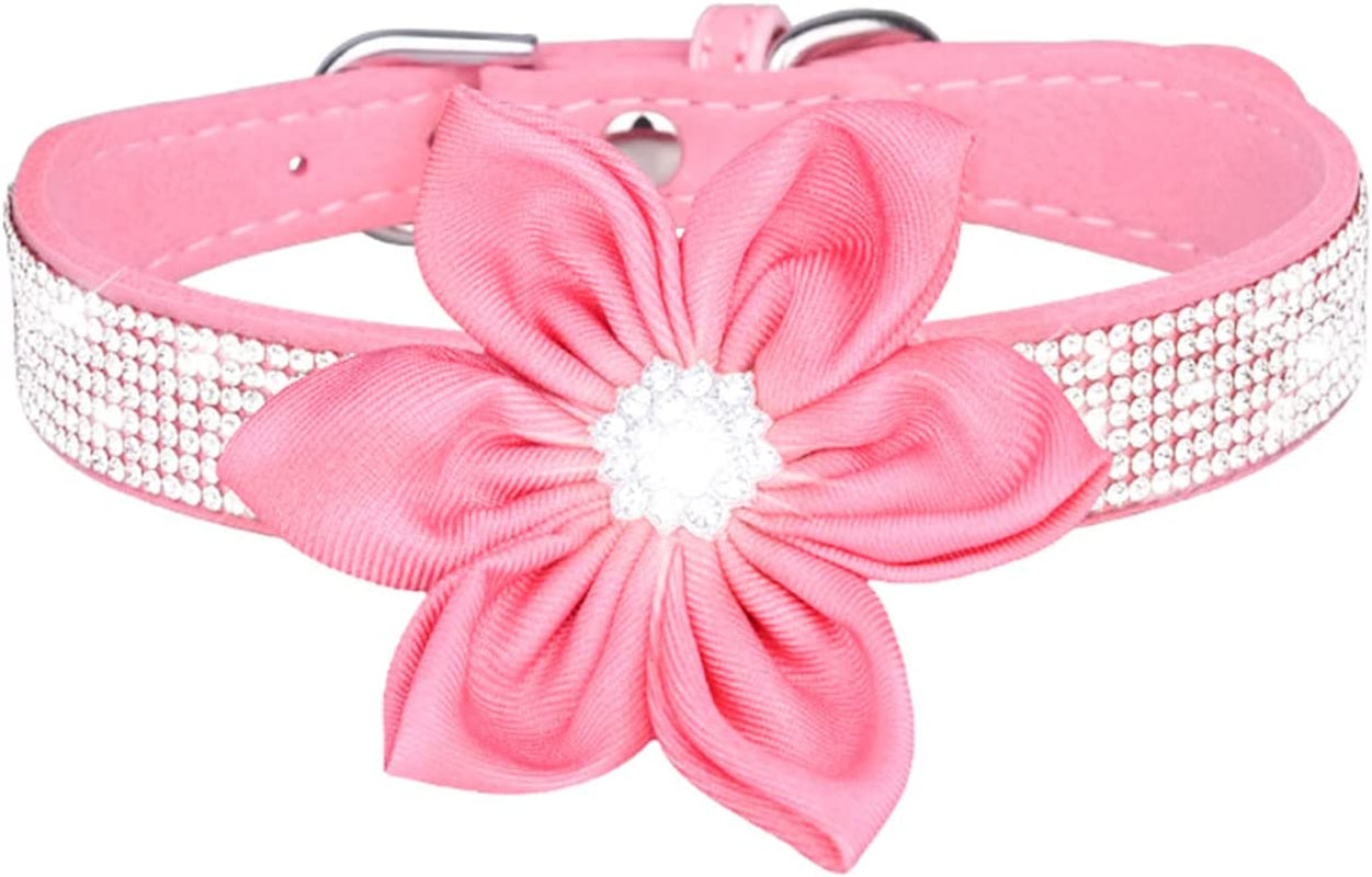 THAIN Rhinestones Bling Dog Cat Collars Diamond with Rhinestone Bowtie Decoration for Small Medium Large Dogs (S, Pink) Animals & Pet Supplies > Pet Supplies > Dog Supplies > Dog Apparel Jiaxing Sai en trading Co.,Ltd Pink 1 S 