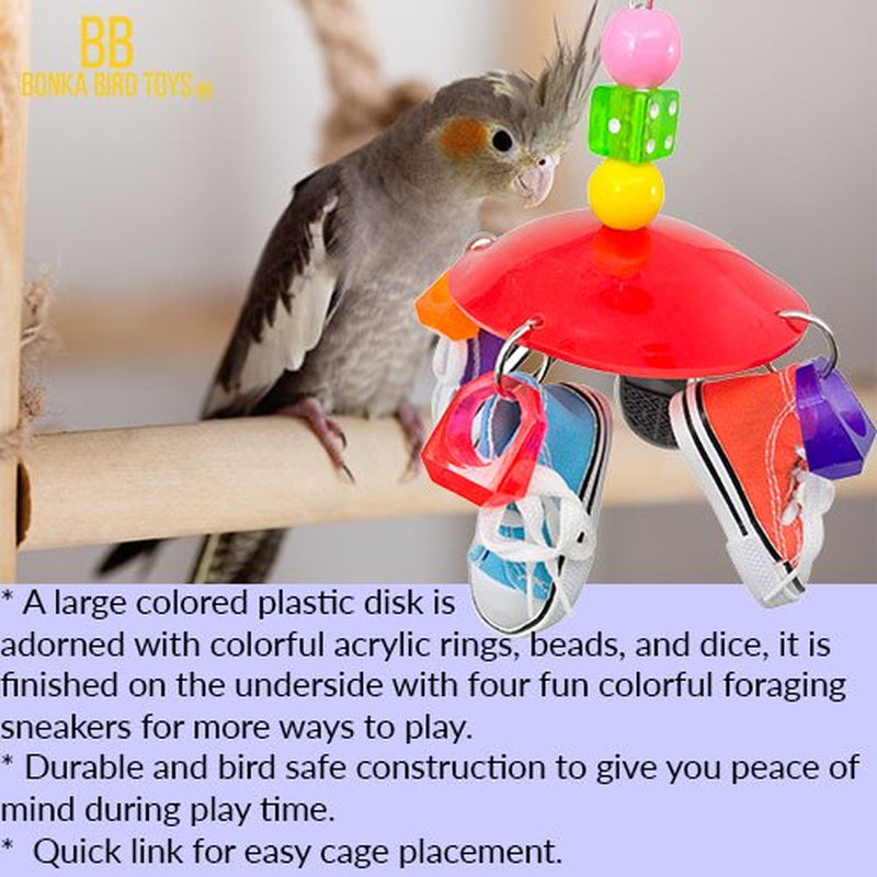 Bonka Bird Toys 1886 Disk Sneaker Bird Toy. Animals & Pet Supplies > Pet Supplies > Bird Supplies > Bird Gyms & Playstands Bonka Bird Toys   