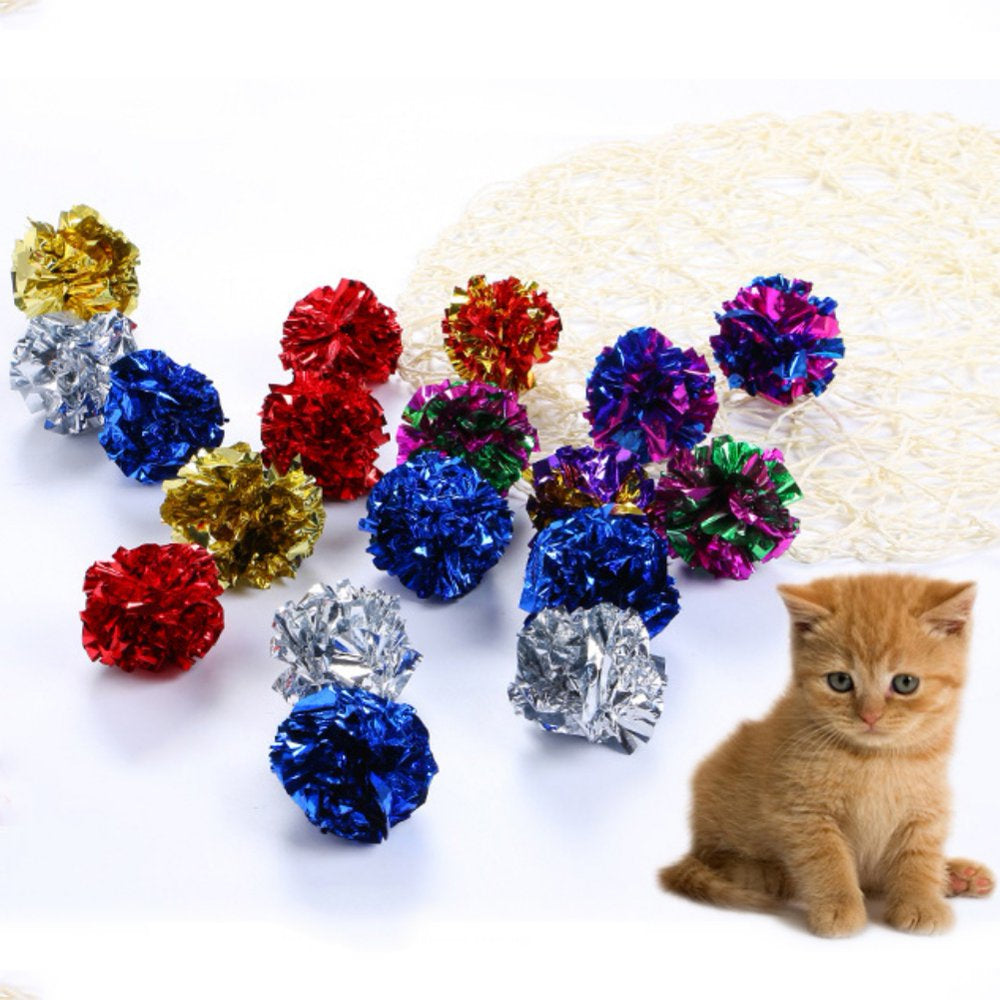 Deepwonder 50 Piece Assorted Color Sparkle Balls Cat'S Favorite Toy Tinsel Pom Poms Glitter for Cat Kittens DIY Christmas Animals & Pet Supplies > Pet Supplies > Cat Supplies > Cat Toys Deepwonder 12PCS/SET  