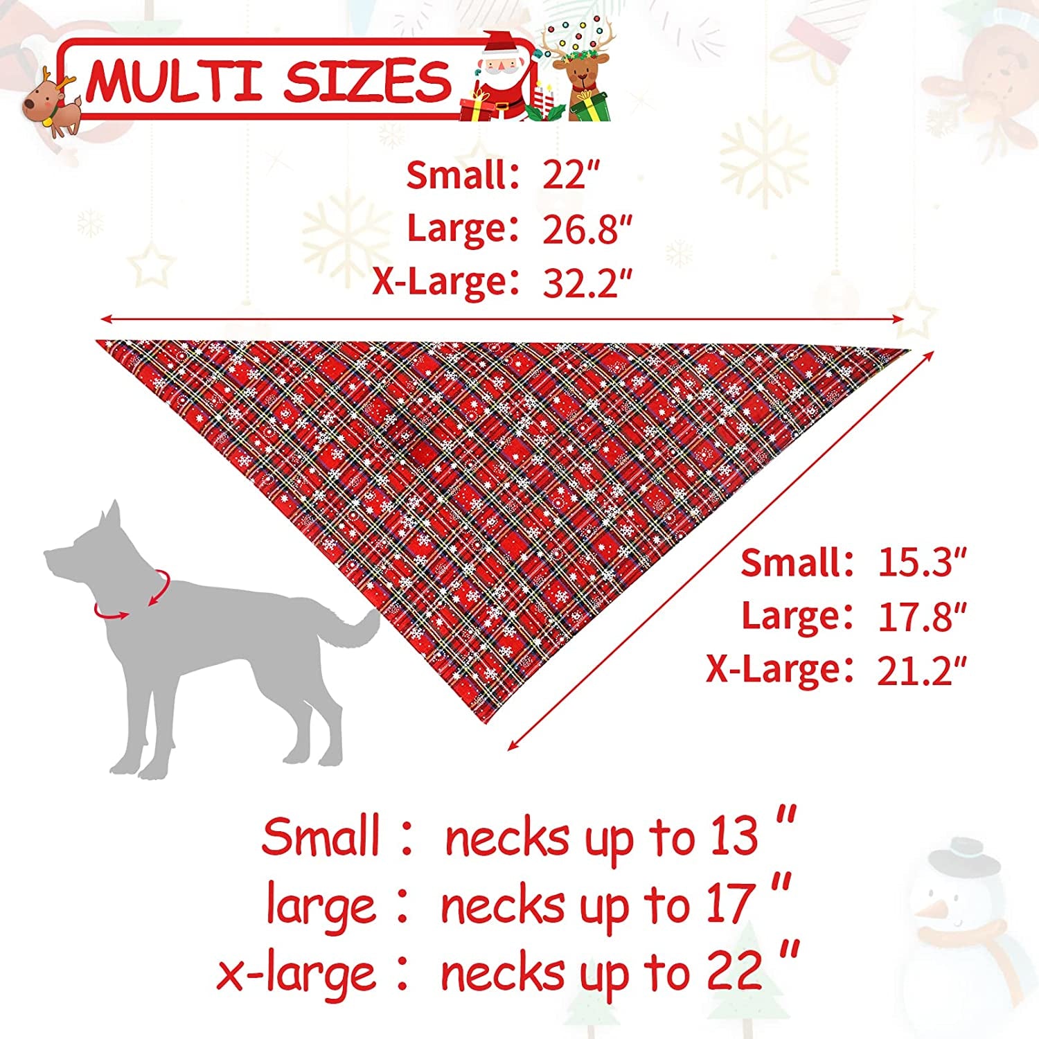 Malier 2 Pack Dog Bandana Christmas Buffalo Plaid Snowflake Pet Scarf Triangle Bibs Kerchief Set Pet Costume Accessories Decoration for Small Medium Large Dogs Cats Pets … (X-Large) Animals & Pet Supplies > Pet Supplies > Dog Supplies > Dog Apparel Malier   