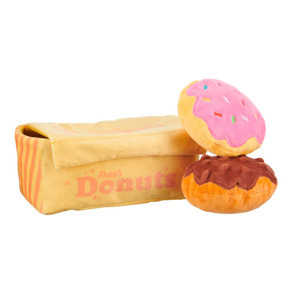 BARK Fresh Barked Donuts Dog Toy, Brown & Pink - Barkfest in Bed Animals & Pet Supplies > Pet Supplies > Dog Supplies > Dog Toys BARK   