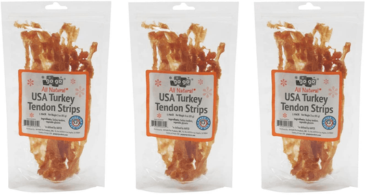 3Oz Gogo Turkey Tendon Strips Dog Chew Treats Sourced and Made in the USA - 3 Pack Animals & Pet Supplies > Pet Supplies > Dog Supplies > Dog Treats GoGo Pet Products   