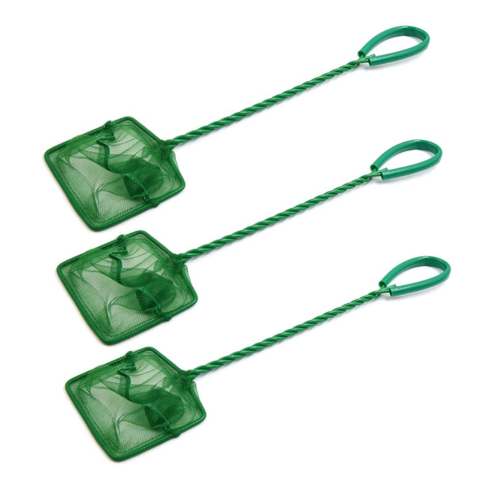 3Pcs Green Spiral Handle Aquarium Square Fish Net Cleaning Tool 32Cm Length Animals & Pet Supplies > Pet Supplies > Fish Supplies > Aquarium Fish Nets Unique-Bargains   