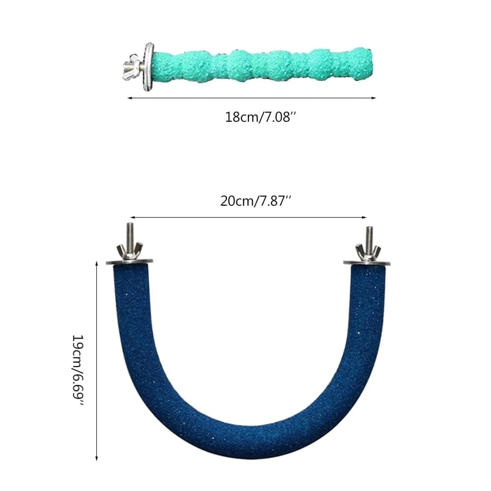 3Pcs Parrot Perch Stand Bird Cage Accessories Wooden Stick Paw Feet Grinding Rough-Surfaced Chew Swing Toys for Cockatiels Conure Animals & Pet Supplies > Pet Supplies > Bird Supplies > Bird Cage Accessories Bydezcon   