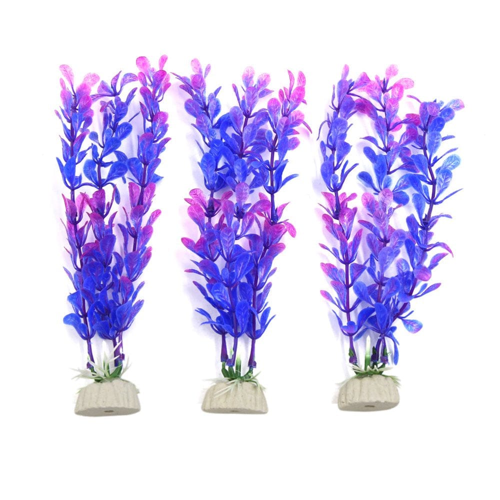 3Pcs Purple Plastic Aquarium Grass Plants Fish Tank Water Plant Decor Ornament Animals & Pet Supplies > Pet Supplies > Fish Supplies > Aquarium Decor Unique-Bargains   