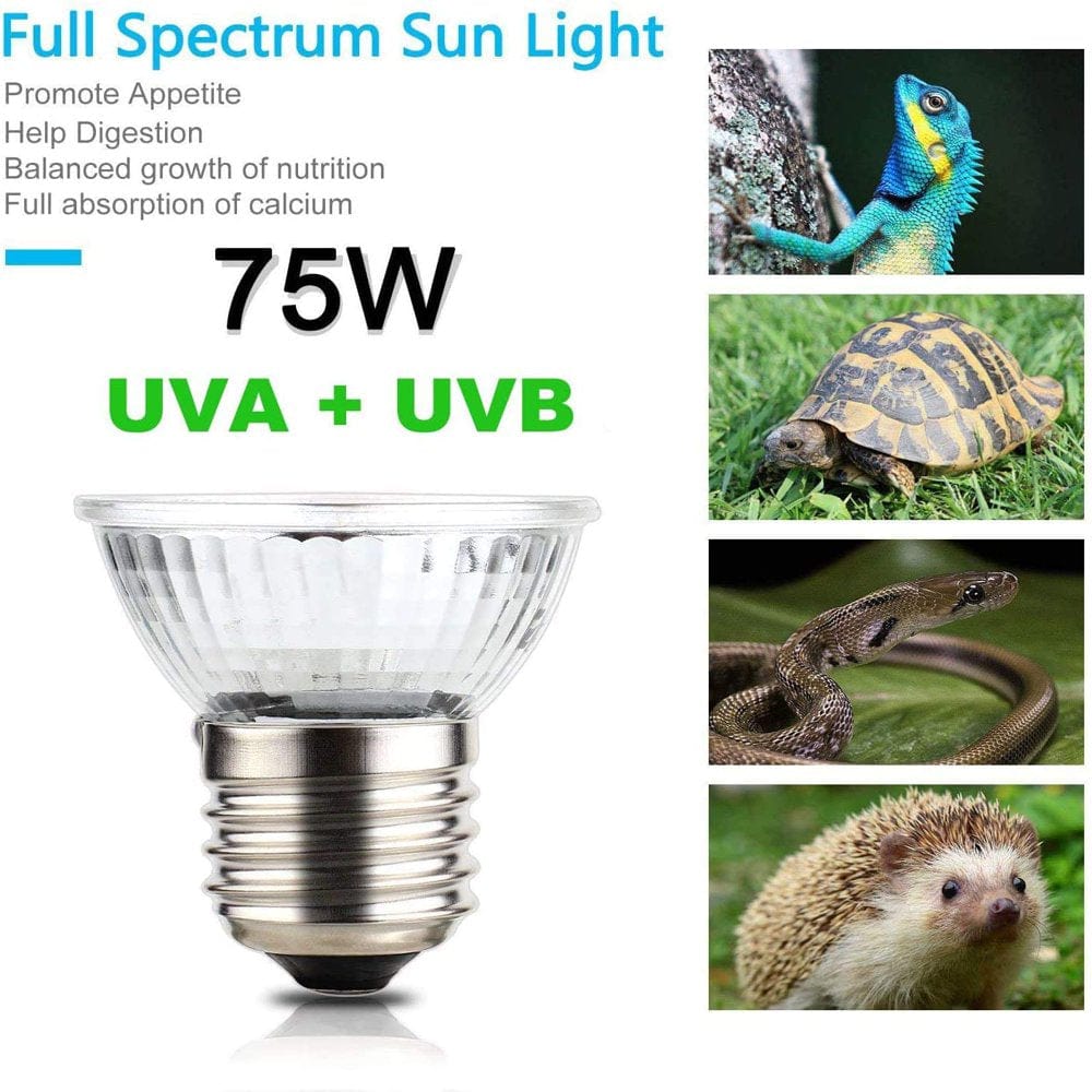 3PCS Reptile Light Bulb,75W UVA + UVB Full Spectrum Sun Lamp Sunbathe Heat Lamp/Bulb/Light for Lizard Reptiles and Amphibians Animals & Pet Supplies > Pet Supplies > Reptile & Amphibian Supplies > Reptile & Amphibian Habitat Heating & Lighting Voltenick   