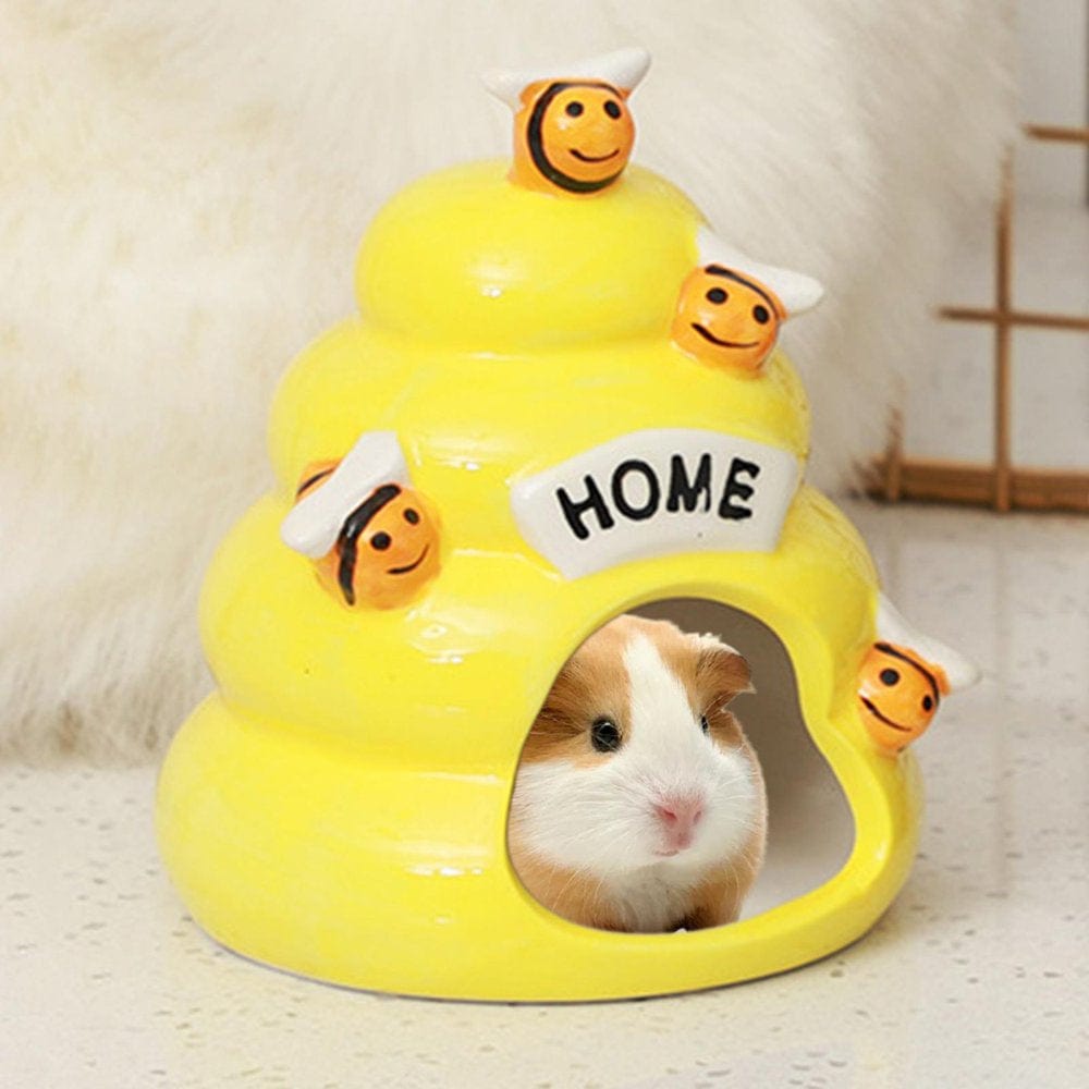 3X Ceramic Hamster Bed Houses Cartoon Shape Small Pet Animals Habitat Cage House