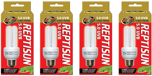 4-PACK 25156 Reptisun 5.0 Uvb Compact 13W Fluorescent Lamp, Mini