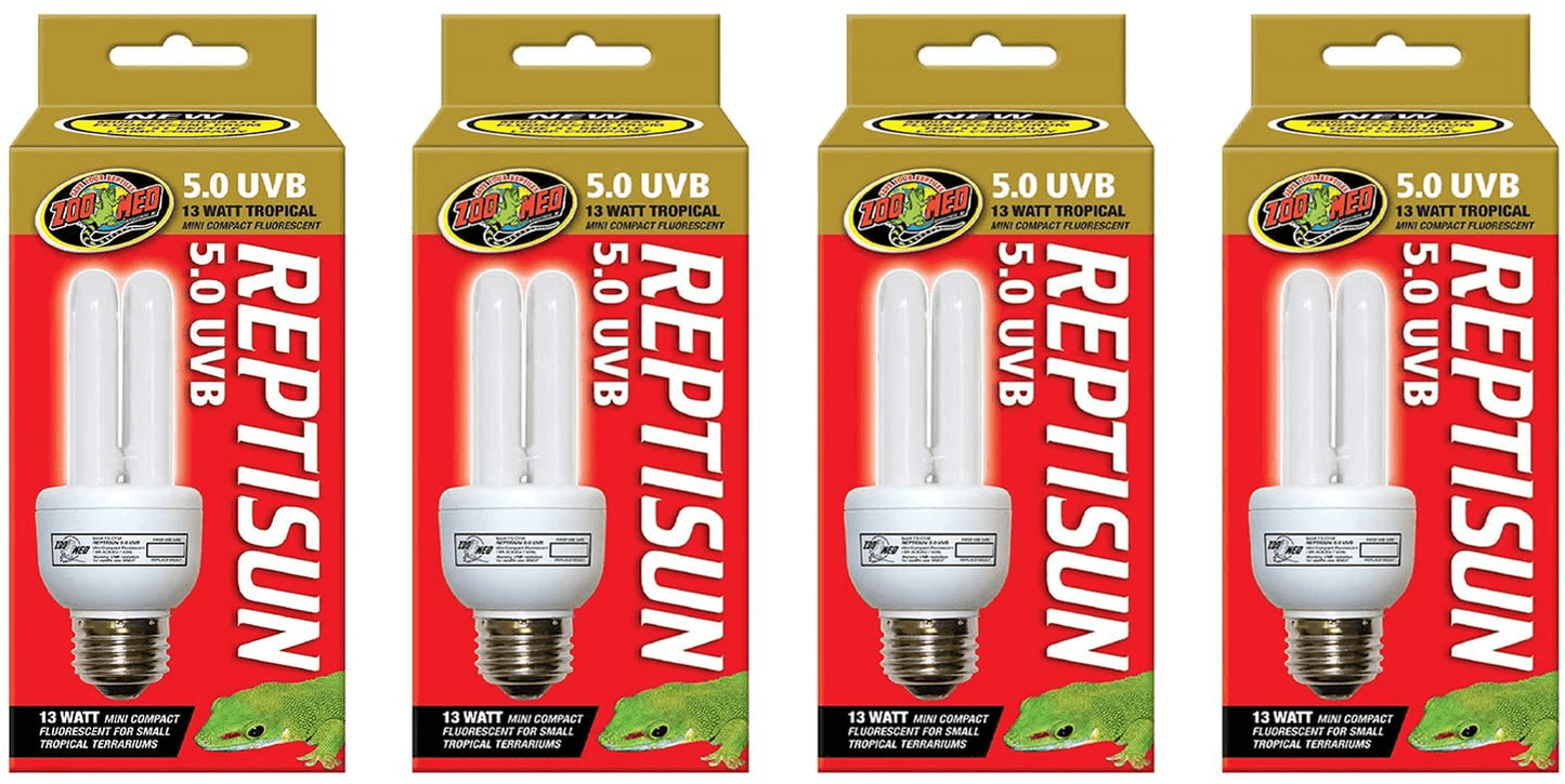 4-PACK 25156 Reptisun 5.0 Uvb Compact 13W Fluorescent Lamp, Mini Animals & Pet Supplies > Pet Supplies > Reptile & Amphibian Supplies > Reptile & Amphibian Habitat Heating & Lighting Zoo Med   