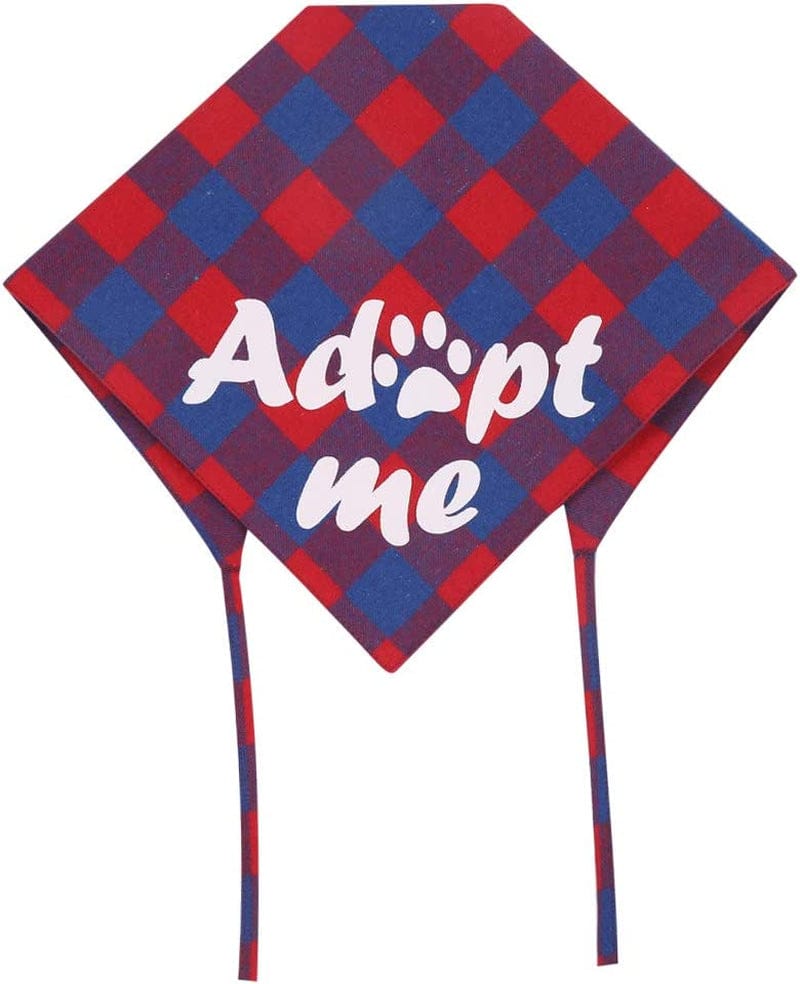 4 Pack Adopt Me Dog Bandana Printing Plaid Reversible Triangle Bibs Scarf Accessories for Dogs Cats Animals & Pet Supplies > Pet Supplies > Dog Supplies > Dog Apparel KZHAREEN   