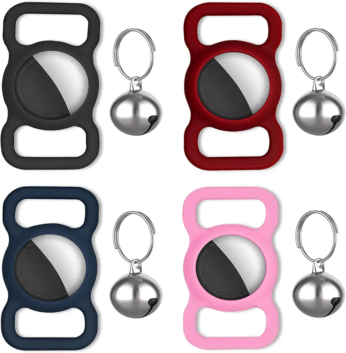 4 Pack Airtag Case for Apple Airtag,Pets Airtags Holder.Silicone Airtag Dog Collar Holder,Airtags Case Cover for Cat Airtags.Gps Tracking Dog Cat Collar Accessories.