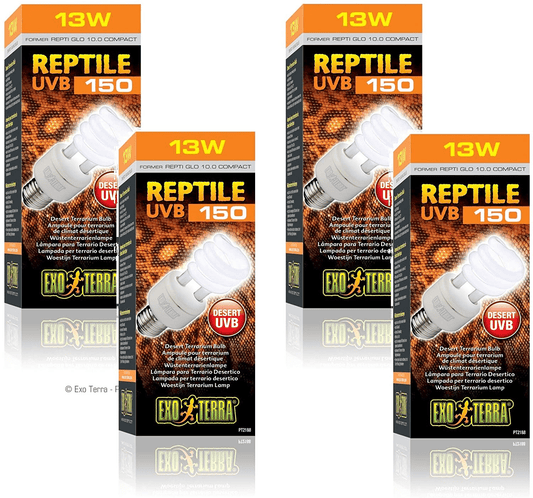 (4 Pack) Exo Terra Repti-Glo 10.0 Compact Fluorescent Desert Terrarium Lamps, 13 Watt Animals & Pet Supplies > Pet Supplies > Reptile & Amphibian Supplies > Reptile & Amphibian Habitat Heating & Lighting Exo Terra   