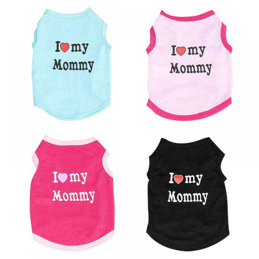 4-Pack I Love My Mommy Dog Shirt Male Puppy Clothes for Small Dog Boy Chihuahua Yorkies Bulldog Pet Cat Outfits T-Shirt Apparel, XS Animals & Pet Supplies > Pet Supplies > Cat Supplies > Cat Apparel Slopehill S  