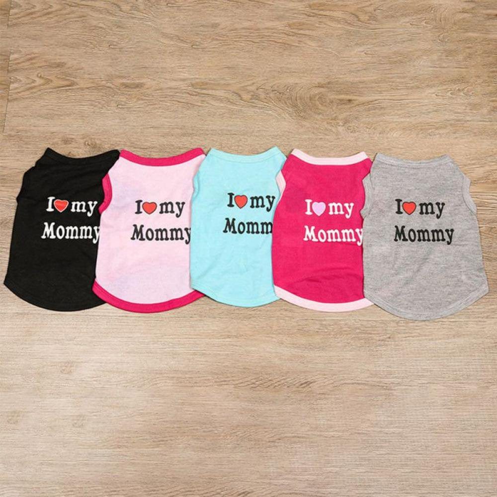 4-Pack I Love My Mommy Dog Shirt Male Puppy Clothes for Small Dog Boy Chihuahua Yorkies Bulldog Pet Cat Outfits T-Shirt Apparel, XS Animals & Pet Supplies > Pet Supplies > Cat Supplies > Cat Apparel Slopehill   