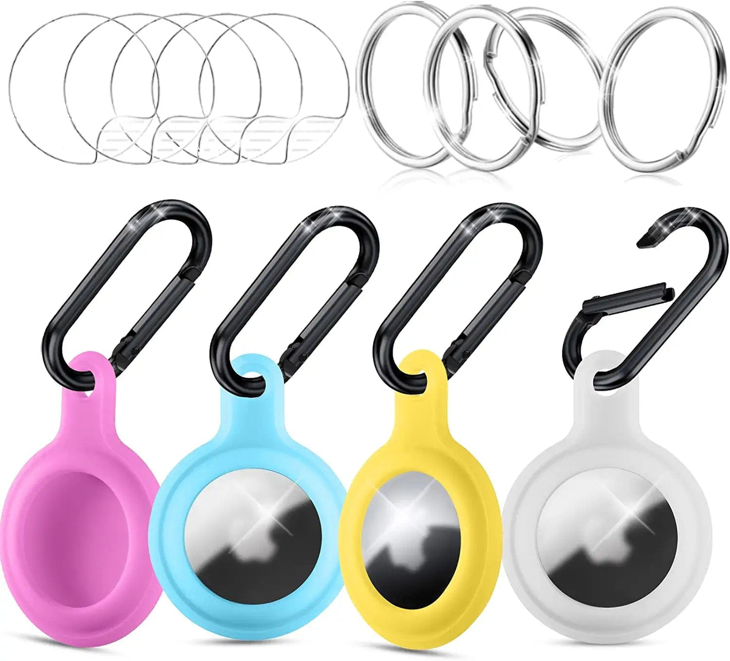 Alyvisun AirTag Holder [6 Pack], Colorful AirTag Keyring, Silicone AirTag  Case, 360-degree Protection