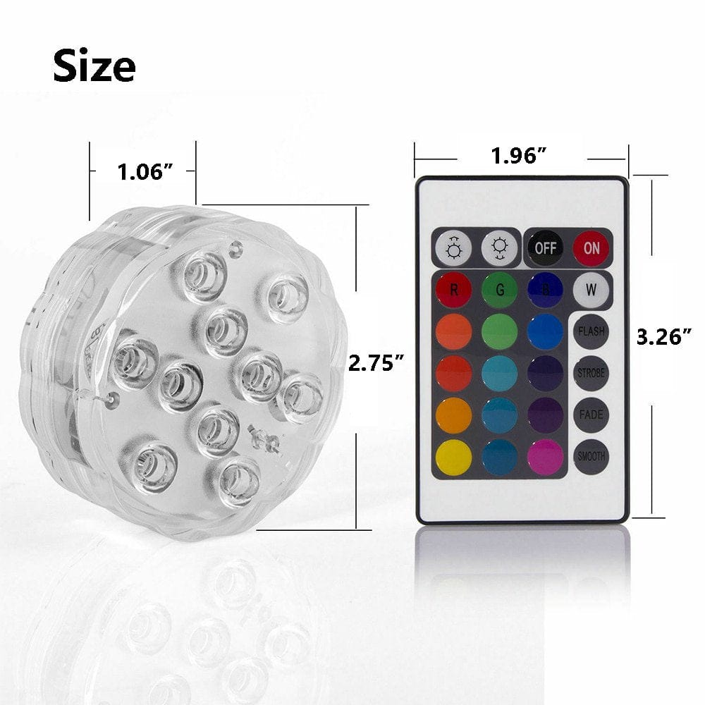 4-Pack Submersible LED Lights with IR Remote Controller & Suction Cups, Waterproof Light, Battery Operated (Not Included), Aquarium Lights Decorations Pond Lights Animals & Pet Supplies > Pet Supplies > Fish Supplies > Aquarium Lighting HUA TRADE   
