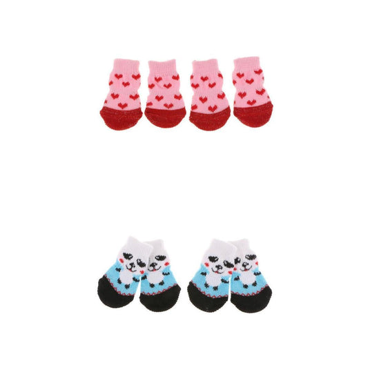 4 Pair Pet Socks for Small Dog, Dog Shoes Boots Winter Apparel Knit S Animals & Pet Supplies > Pet Supplies > Dog Supplies > Dog Apparel SunniMix   