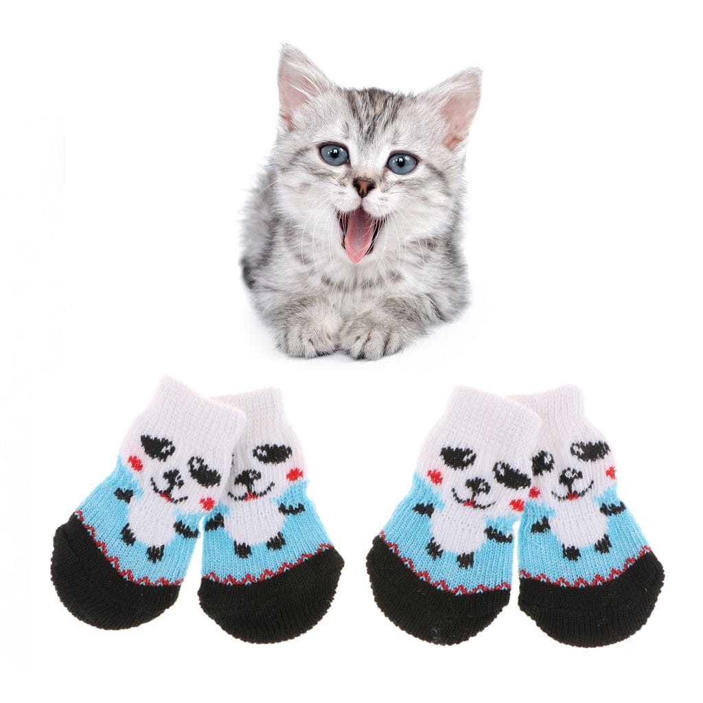 4 Pair Pet Socks for Small Dog, Dog Shoes Boots Winter Apparel Knit S Animals & Pet Supplies > Pet Supplies > Dog Supplies > Dog Apparel SunniMix   