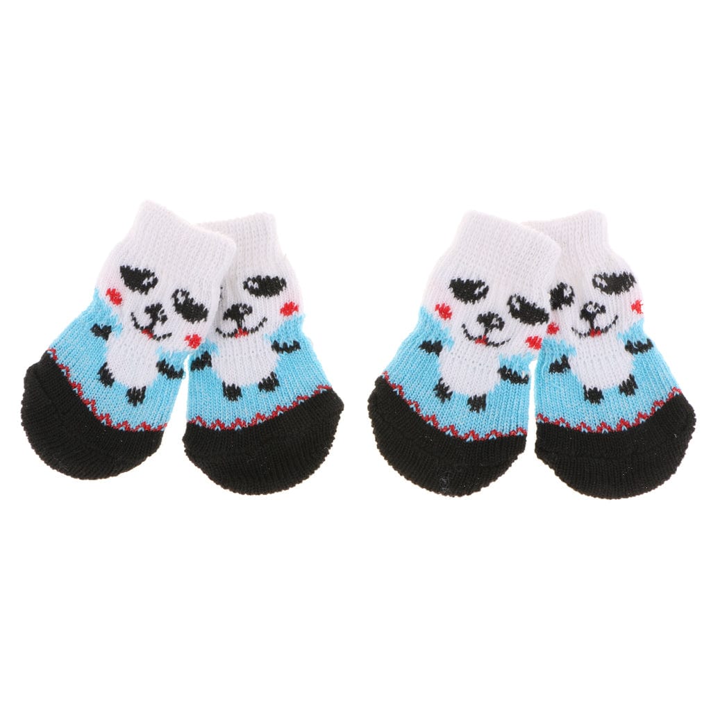 4 Pair Pet Socks for Small Dog, Dog Shoes Boots Winter Apparel Knit S Animals & Pet Supplies > Pet Supplies > Dog Supplies > Dog Apparel SunniMix   