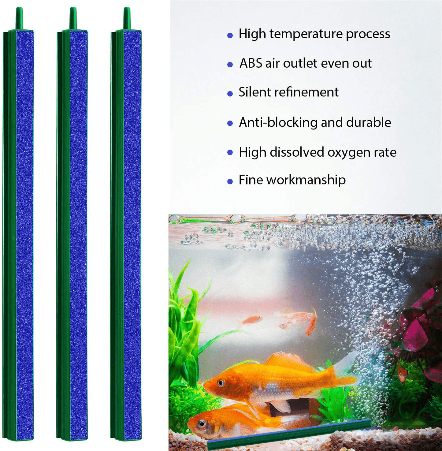 4 Pieces Air Stone Bars Bubble Diffusers 10 Inch Hydroponic Fish Tank Bubble Release Tools for Aquarium Fish Tank Oxygen and Water Movement Animals & Pet Supplies > Pet Supplies > Fish Supplies > Aquarium Air Stones & Diffusers Mudder   