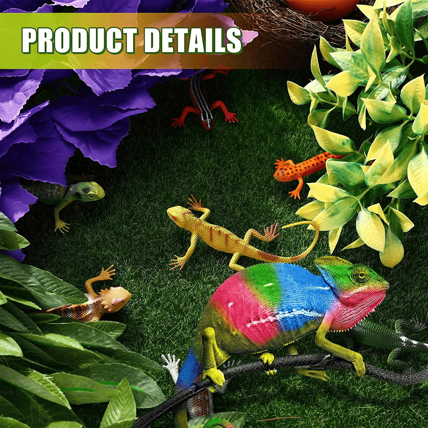 4 Pieces Artificial Reptile Plants Jungle Reptiles Terrarium Leaves Plastic Reptile Habitats Plant Amphibian Hanging Terrarium Plants Decorations with Suction Cups for Hermit Crab Lizards Geckos Snake Animals & Pet Supplies > Pet Supplies > Reptile & Amphibian Supplies > Reptile & Amphibian Habitat Accessories WILLBOND   