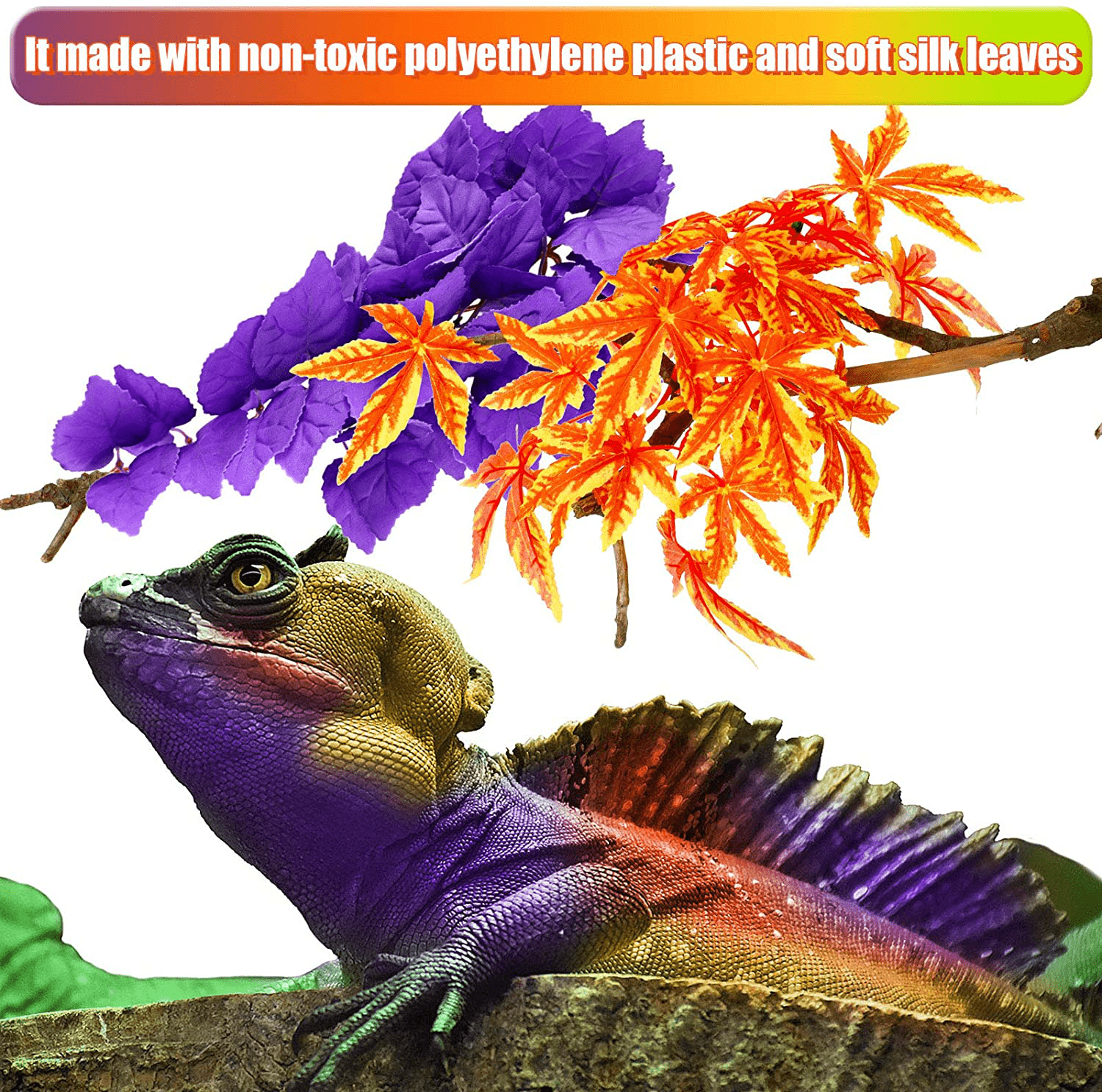 4 Pieces Artificial Reptile Plants Jungle Reptiles Terrarium Leaves Plastic Reptile Habitats Plant Amphibian Hanging Terrarium Plants Decorations with Suction Cups for Hermit Crab Lizards Geckos Snake Animals & Pet Supplies > Pet Supplies > Reptile & Amphibian Supplies > Reptile & Amphibian Habitat Accessories WILLBOND   