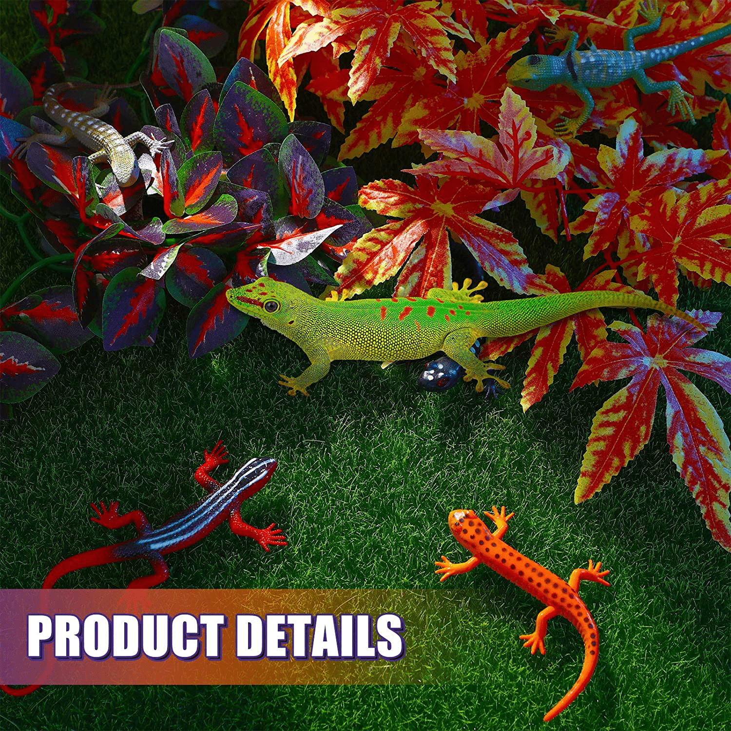 4 Pieces Artificial Reptile Plants Jungle Reptiles Terrarium Leaves Plastic Reptile Habitats Plant Amphibian Hanging Terrarium Plants Decorations with Suction Cups for Hermit Crab Lizards Geckos Snake Animals & Pet Supplies > Pet Supplies > Reptile & Amphibian Supplies > Reptile & Amphibian Habitat Accessories WILLBOND   