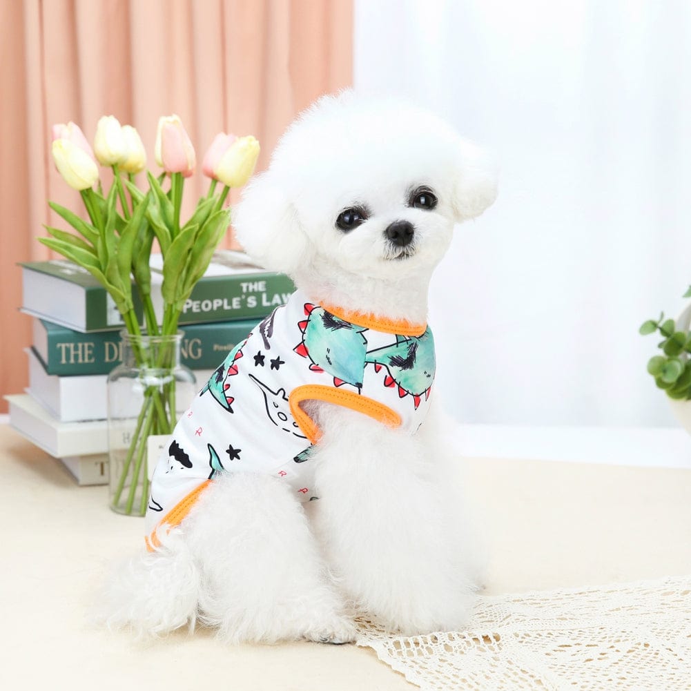 4 Pieces Dog Shirts Printed Puppy Shirts Cute Breathable Puppy Sweatshirt Dog Clothes Pet Apparel for Small and Medium Dog Animals & Pet Supplies > Pet Supplies > Dog Supplies > Dog Apparel Stibadium   