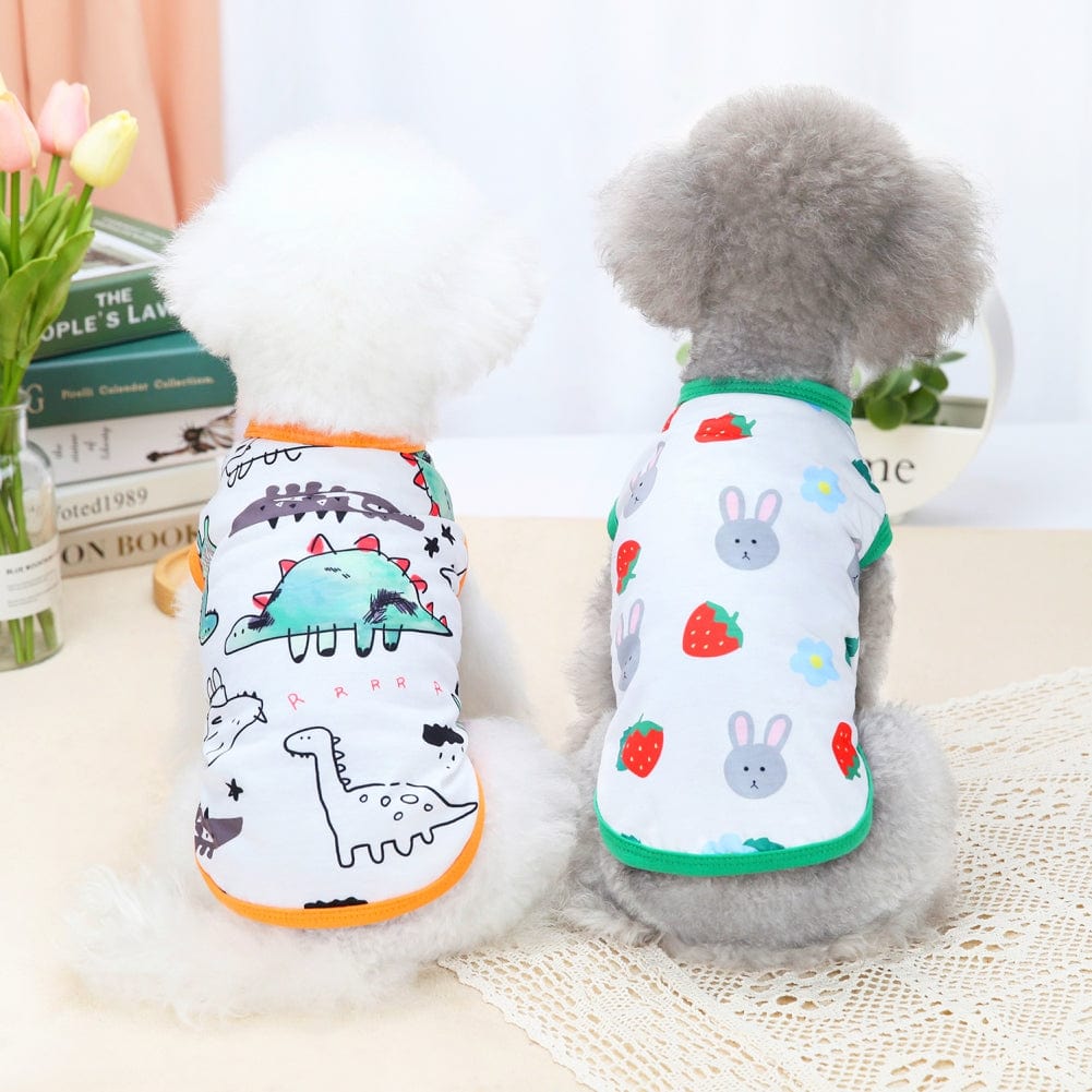 4 Pieces Dog Shirts Printed Puppy Shirts Cute Breathable Puppy Sweatshirt Dog Clothes Pet Apparel for Small and Medium Dog Animals & Pet Supplies > Pet Supplies > Dog Supplies > Dog Apparel Stibadium   