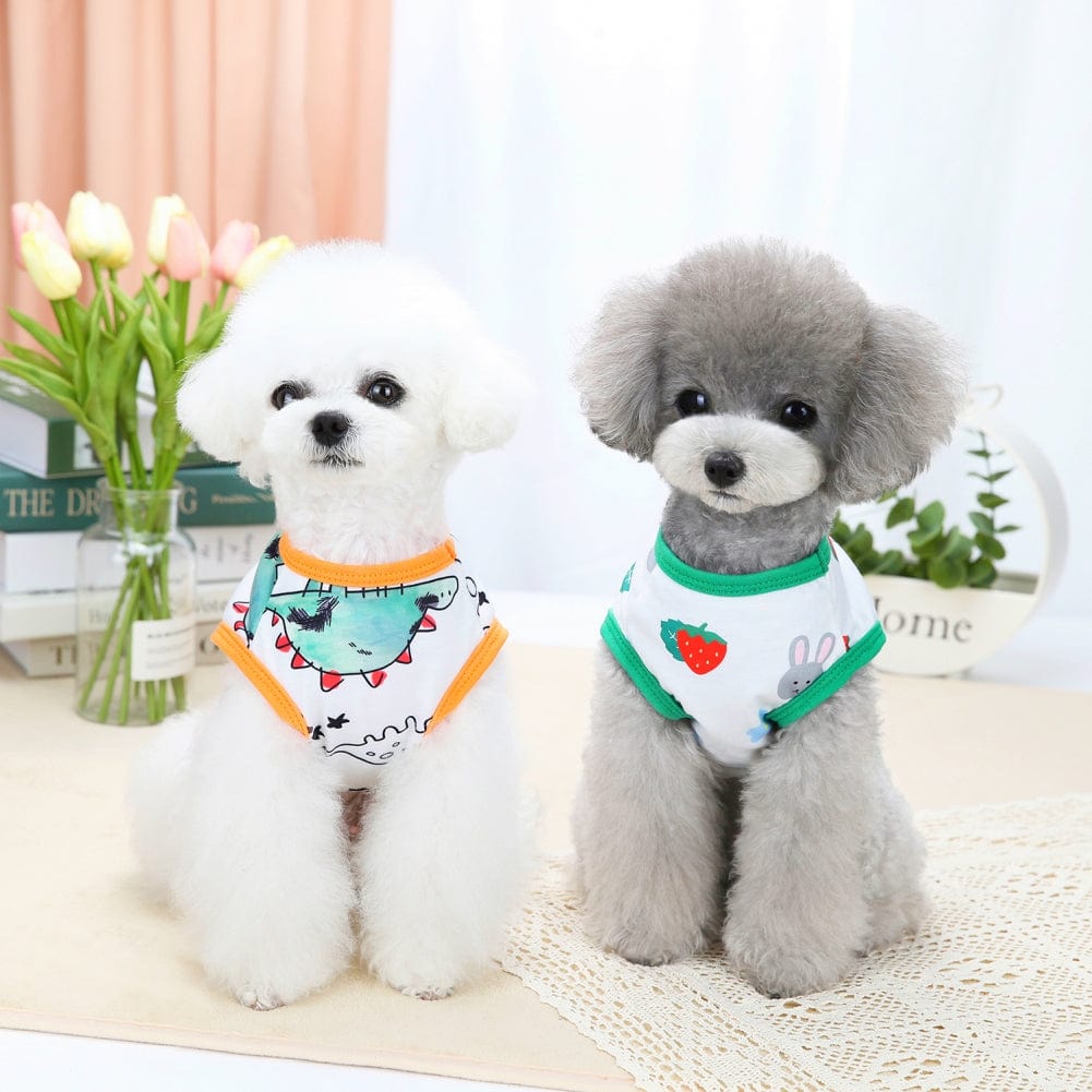 4 Pieces Dog Shirts Printed Puppy Shirts Cute Breathable Puppy Sweatshirt Dog Clothes Pet Apparel for Small and Medium Dog Animals & Pet Supplies > Pet Supplies > Dog Supplies > Dog Apparel Stibadium   