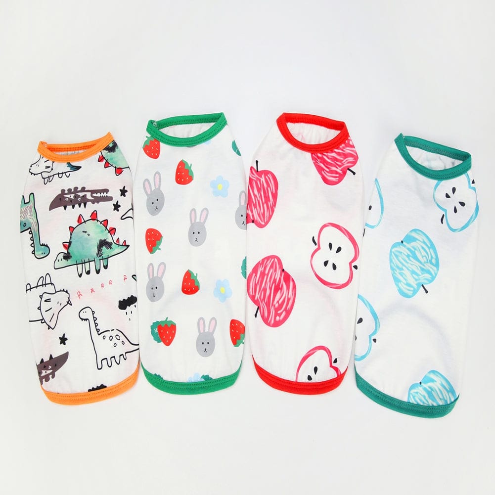 4 Pieces Dog Shirts Printed Puppy Shirts Cute Breathable Puppy Sweatshirt Dog Clothes Pet Apparel for Small and Medium Dog Animals & Pet Supplies > Pet Supplies > Dog Supplies > Dog Apparel Stibadium   