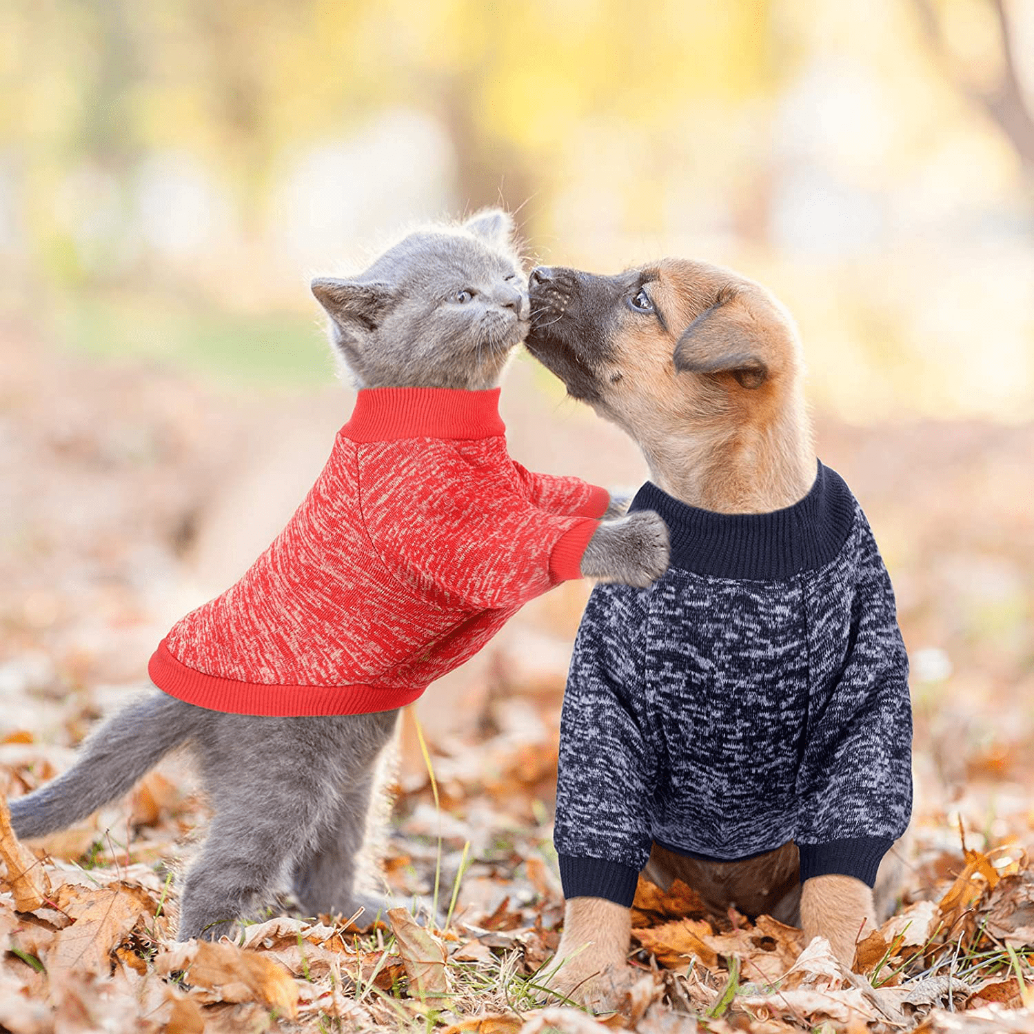4 Pieces Dog Sweater Pet Dog Clothes Knitwear Cozy Pet Sweater Outfit Soft Thickening Warm Dogs Shirt Winter Puppy Sweater for Dogs Cats (M Size) Animals & Pet Supplies > Pet Supplies > Cat Supplies > Cat Apparel Geyoga   