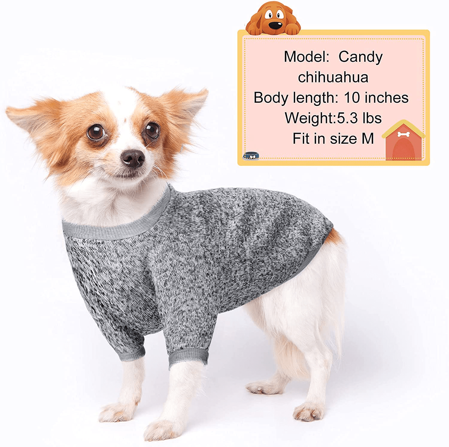 4 Pieces Dog Sweater Winter Pet Clothes Cozy Dog Outfit Soft Cat Sweater Dog Sweatshirt for Small Dog Puppy Kitten Cat Animals & Pet Supplies > Pet Supplies > Cat Supplies > Cat Apparel Weewooday   