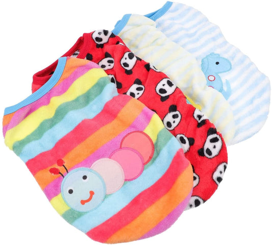 4 Pieces Puppy Clothes for Dogs Boy Girl Winter Warm Sweaters Cat Rabbit Bunny Vest Flannel Pet Costume Cut Soft Pet Apparel -L (Size : Small) Animals & Pet Supplies > Pet Supplies > Dog Supplies > Dog Apparel RFME Small  