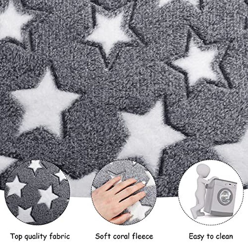 4 Pieces Rabbit Guinea Pig Bed Mats Soft Plush Bunny Pad Mats Small Animal Winter Sleep Bedding Mat for Bunny Hamster Guinea Pig Squirrel Hedgehog Chinchilla Rabbit Accessories (Big Star) Animals & Pet Supplies > Pet Supplies > Small Animal Supplies > Small Animal Bedding Jetec   