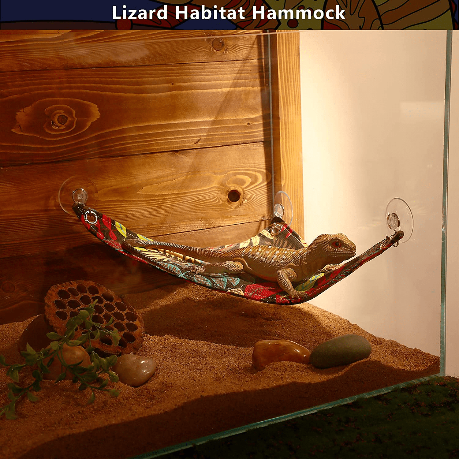 4 Pieces Reptile Hammock Lizard Hammock with 6 Hook, Reptile Reclining Chair Accessories for Gecko Lizard Snake and Other Small Animal Habitat Decoration Animals & Pet Supplies > Pet Supplies > Small Animal Supplies > Small Animal Habitat Accessories Jetec   