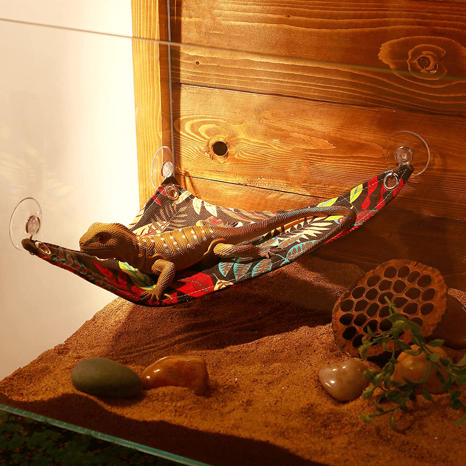 4 Pieces Reptile Hammock Lizard Hammock with 6 Hook, Reptile Reclining Chair Accessories for Gecko Lizard Snake and Other Small Animal Habitat Decoration Animals & Pet Supplies > Pet Supplies > Small Animal Supplies > Small Animal Habitat Accessories Jetec   