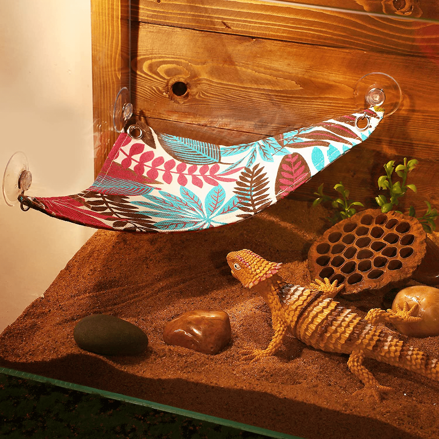 4 Pieces Reptile Hammock Lizard Hammock with 6 Hook, Reptile Reclining Chair Accessories for Gecko Lizard Snake and Other Small Animal Habitat Decoration Animals & Pet Supplies > Pet Supplies > Small Animal Supplies > Small Animal Habitat Accessories Jetec   