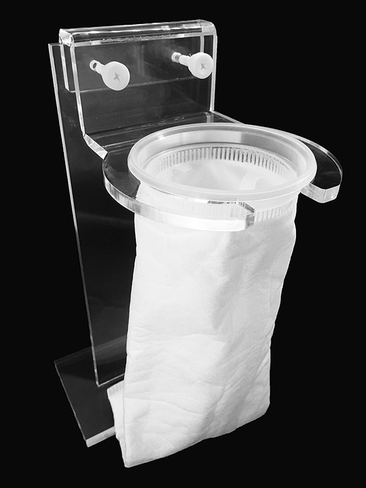 4" Pre Sump Filter Sock Holder(Mount) and Free Filter Socks 200 Micron,4 Inch Ring by 14 Inch Long -Aquarium Felt Filter Bags for Aquarium Reef Tank Micron Bag