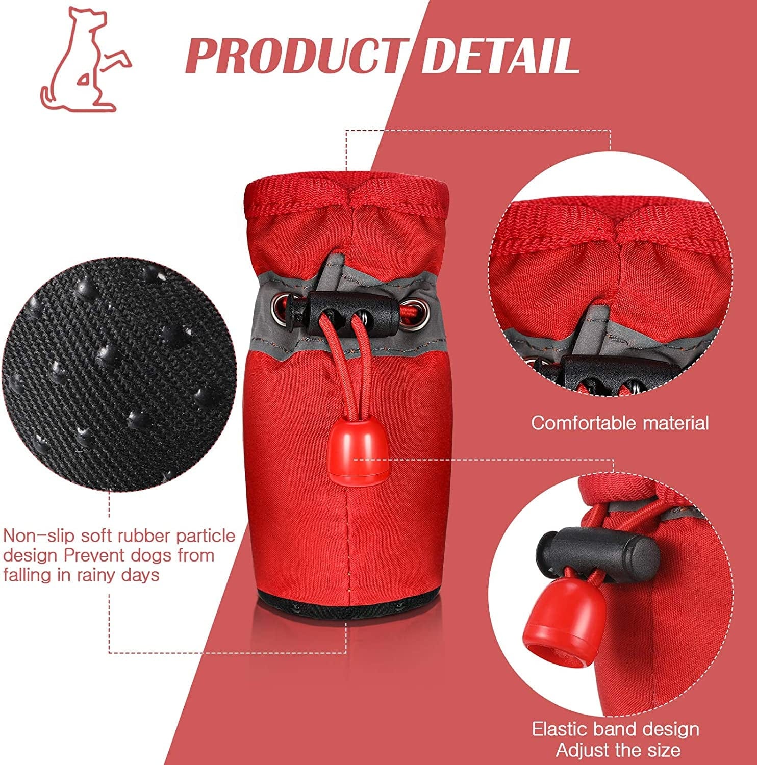 3 Sets Waterproof Dog Shoes Adjustable Drawstring Dog Boots Rain Snow – KOL  PET
