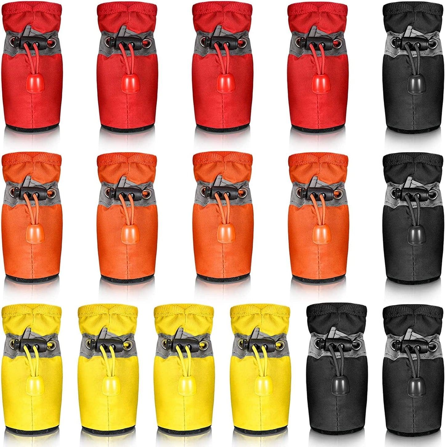 4 Sets Waterproof Dog Shoes Rain Snow Dog Booties Breathable Paw Protector Anti-Slip Dog Sock Shoes Soft Soled Dog Boots with Adjustable Drawstring for Dog (Red, Black, Yellow, Orange, Medium) Animals & Pet Supplies > Pet Supplies > Dog Supplies > Dog Apparel Weewooday   