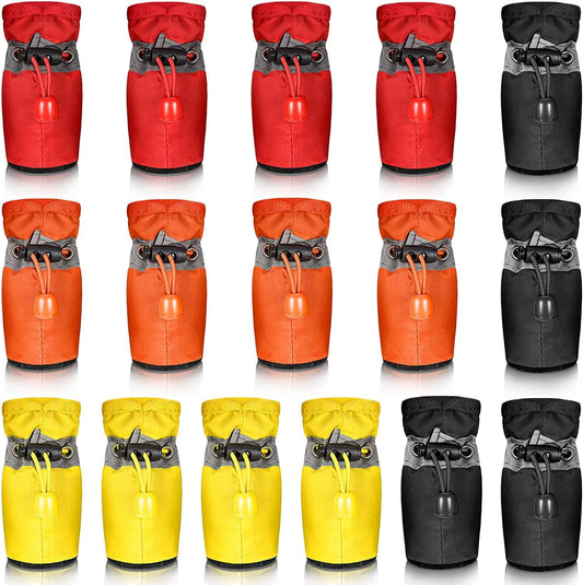 4 Sets Waterproof Dog Shoes Rain Snow Dog Booties Breathable Paw Protector Anti-Slip Dog Sock Shoes Soft Soled Dog Boots with Adjustable Drawstring for Dog (Red, Black, Yellow, Orange, Medium) Animals & Pet Supplies > Pet Supplies > Dog Supplies > Dog Apparel Weewooday   