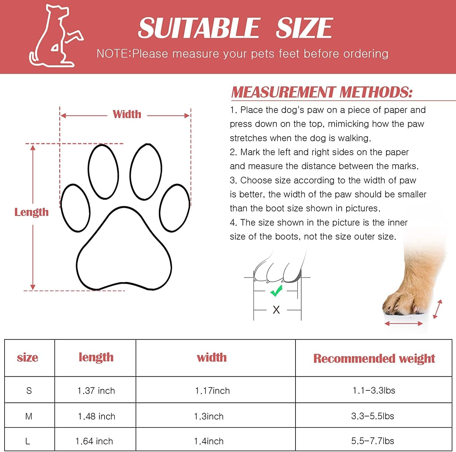 4 Sets Waterproof Dog Shoes Rain Snow Dog Booties Breathable Paw Protector Anti-Slip Dog Sock Shoes Soft Soled Dog Boots with Adjustable Drawstring for Dog (Red, Black, Yellow, Orange, Medium)