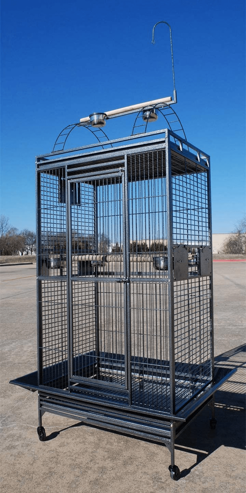 4 Size, Castle Playtop Parrot Cage for Large Macaws Cockatoos African Grey Amazon Animals & Pet Supplies > Pet Supplies > Bird Supplies > Bird Cage Accessories Mcage 24" x 22" x 63"H  