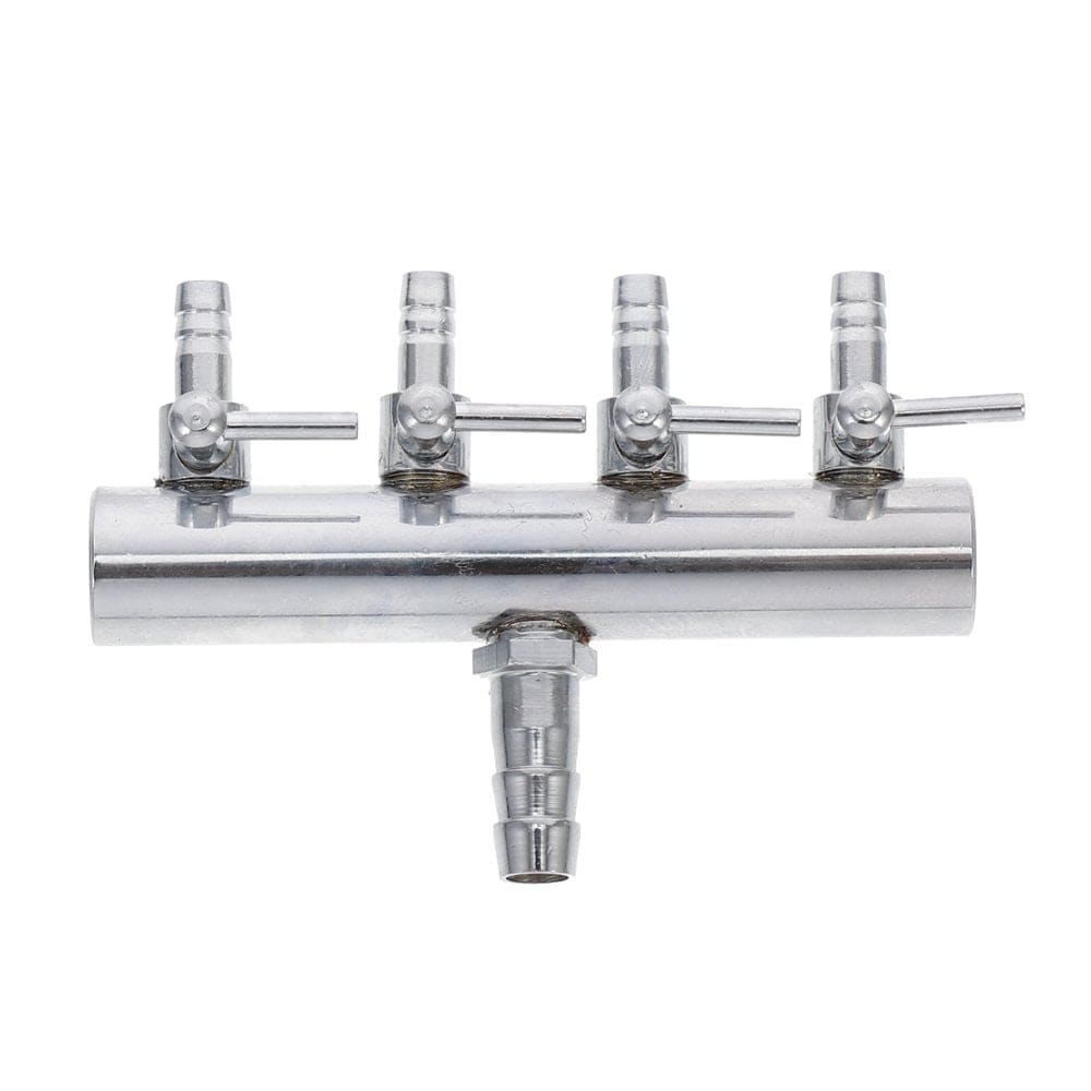 4 Ways 8 to 4MM Stainless Steel Aquarium Outlet Inline Air Pump Flow Lever Control Manifold Splitter Switch Tap Oxygen Tube Distr Animals & Pet Supplies > Pet Supplies > Fish Supplies > Aquarium & Pond Tubing FRCOLOR   