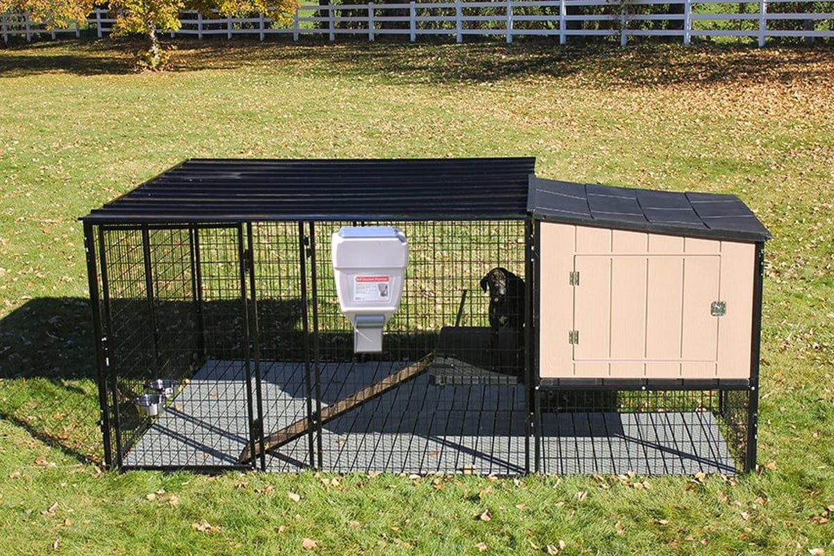 4' X 4' K9 Kennel Castle House with 8' X 8' Run with Metal Cover-Ultimate Animals & Pet Supplies > Pet Supplies > Dog Supplies > Dog Kennels & Runs Cove Products   