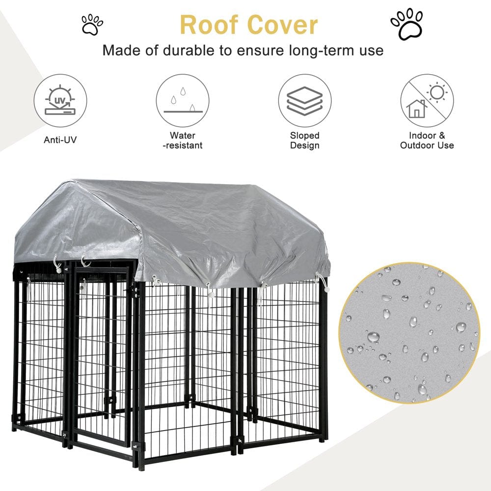 4 X 4 X 4.4 Ft Heavy Duty Large Dog Kennel Outside, Outdoor Dog Pen for outside with UV Protection Waterproof Cover and Roof Metal Dog Crate 6Ft Tall Dog Kennels and Crates for Large Dogs Animals & Pet Supplies > Pet Supplies > Dog Supplies > Dog Kennels & Runs YRLLENSDAN   