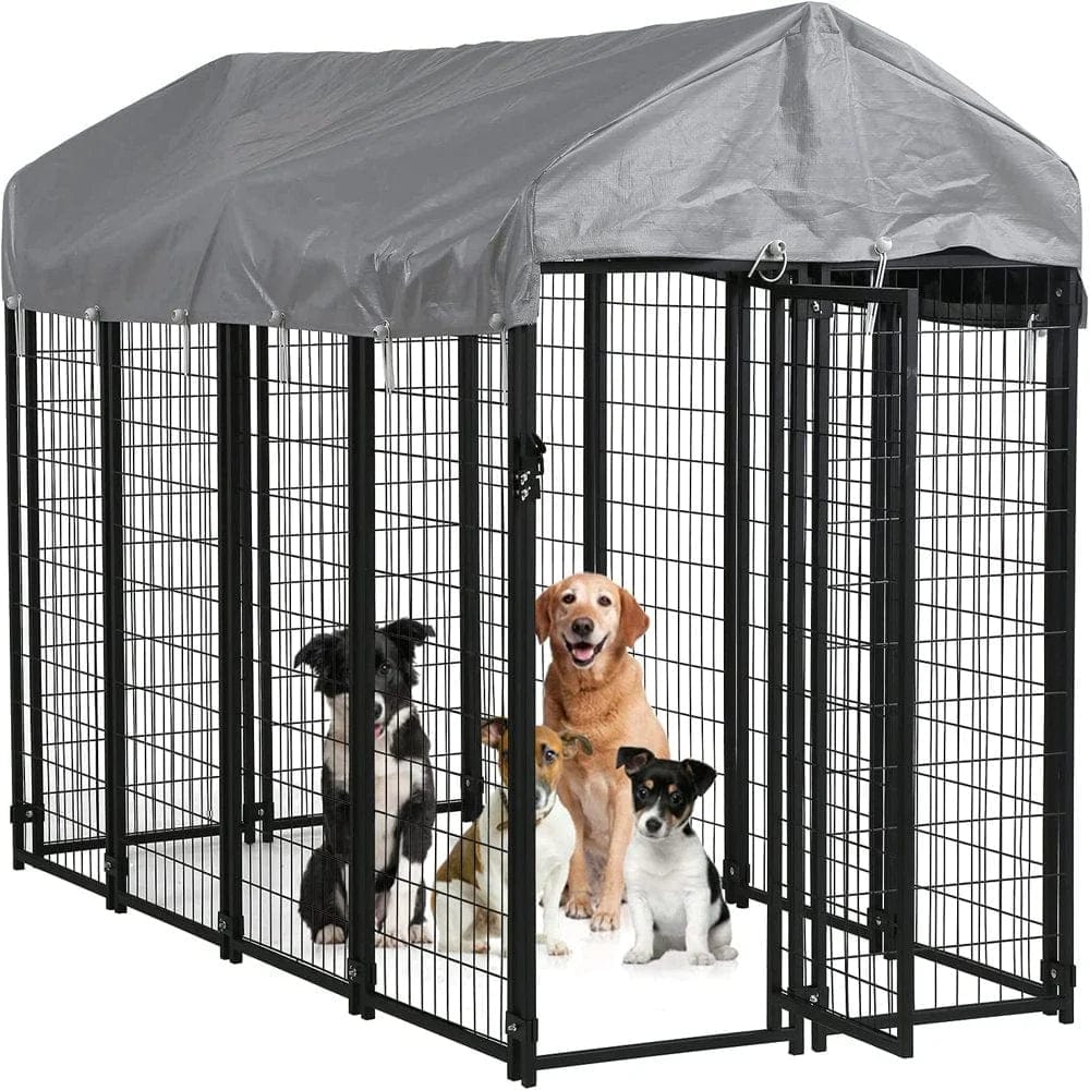 4 X 4 X 4.4 Ft Heavy Duty Large Dog Kennel Outside Outdoor Dog Pen fo KOL PET