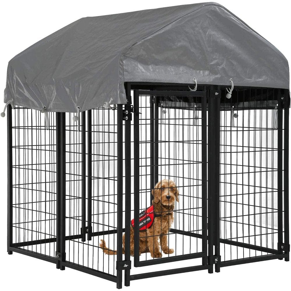 4 X 4 X 4.4 Ft Heavy Duty Large Dog Kennel Outside, Outdoor Dog Pen for outside with UV Protection Waterproof Cover and Roof Metal Dog Crate 6Ft Tall Dog Kennels and Crates for Large Dogs Animals & Pet Supplies > Pet Supplies > Dog Supplies > Dog Kennels & Runs YRLLENSDAN 4'x4'x4.4'  